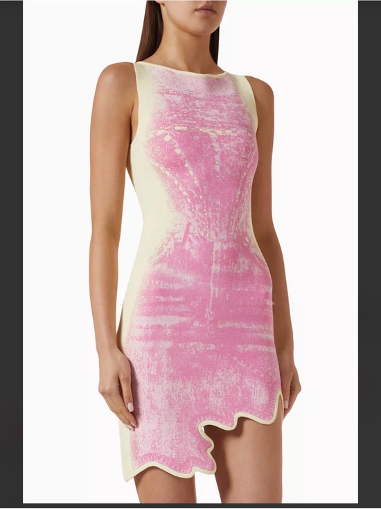 PH5 Dresses & Skirts - PH5 Pink and Cream Asymmetrical Bodycon Dress